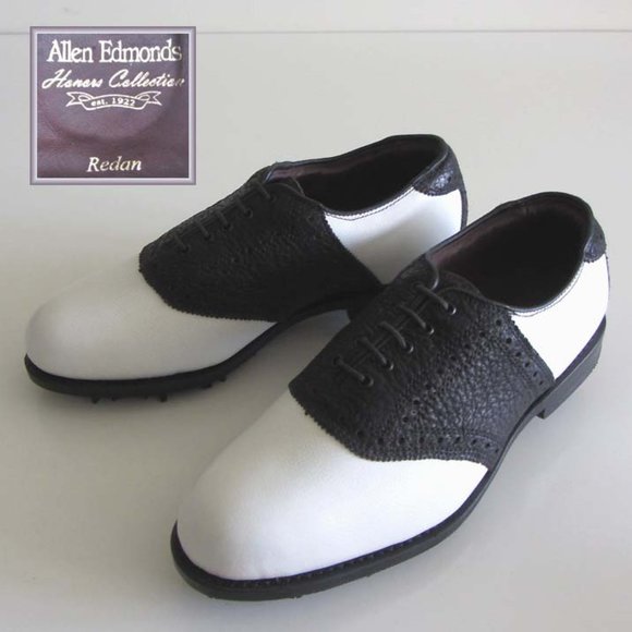 new ALLEN EDMONDS Redan Honors blk/wht golf shoes E
